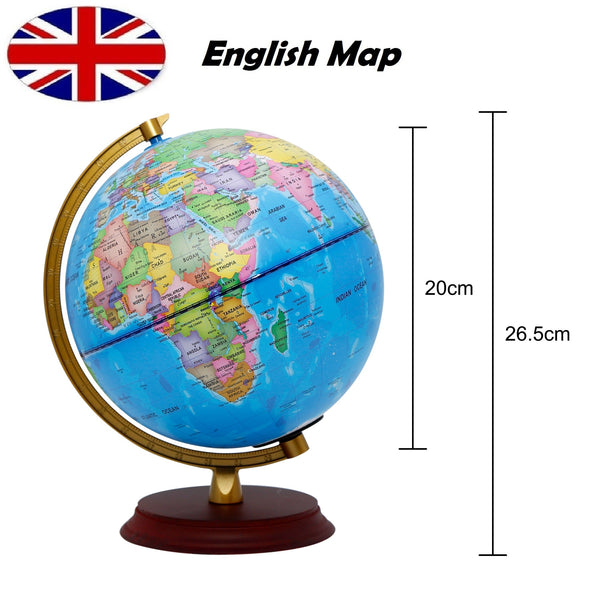 Exerz 20cm World Globe - White & Golden | Topglobe