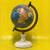 EXERZ 13cm Antique Globe Ocean Blue with a Wooden Base, Handcraft