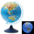 Exerz 32cm Relief Illuminated World Globe- Physical Map - Cable Free Interactive AR (Augmented Reality)