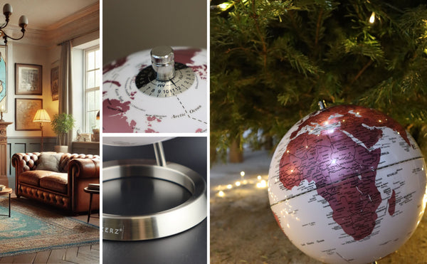 8 Inch Pink World Globe With Metal Stand - Educational Desktop Globe With Detailed Map, Rotating