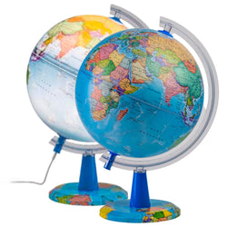 TOPGLOBE 26cm Illuminated Globe - English Map - Modern Political World globe - 26cm Diamter