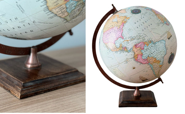 EXERZ 30cm Desktop Antique Globe, Handcraft Earth Globe