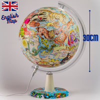 EXERZ 30CM Art Globe Zodiac Illuminated – Illustrated Map of Zodiac Region with Light Up function