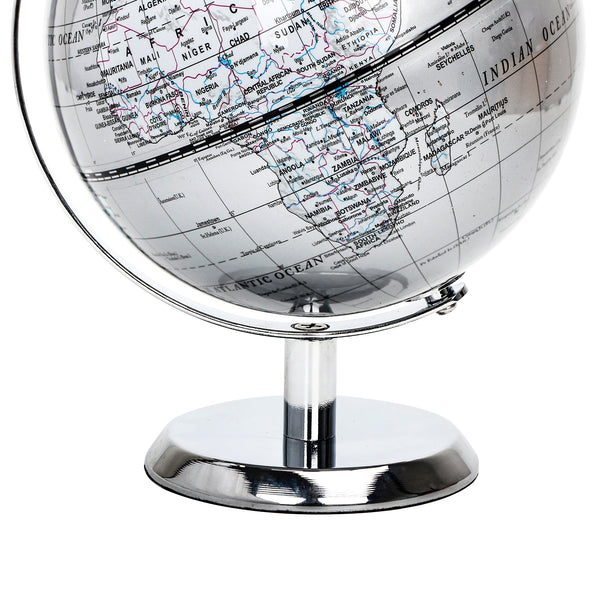 Topglobe 14cm World Globe - Silver