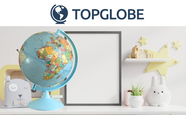TOPGLOBE 30cm Educational World Globe Political Map New