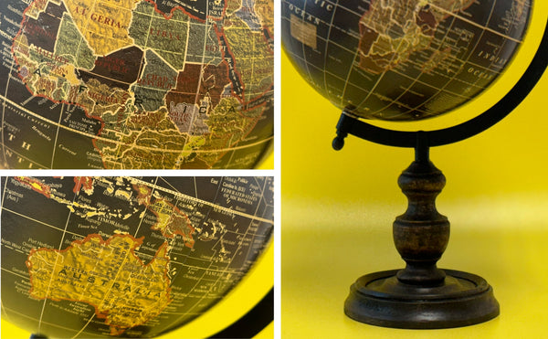 Exerz 20cm Globo Antiguo Base Madera Mapa Inglés Globos Mapa Exerz 20cm Globo Antiguo Base Madera Mapa Inglés Globos Mapa