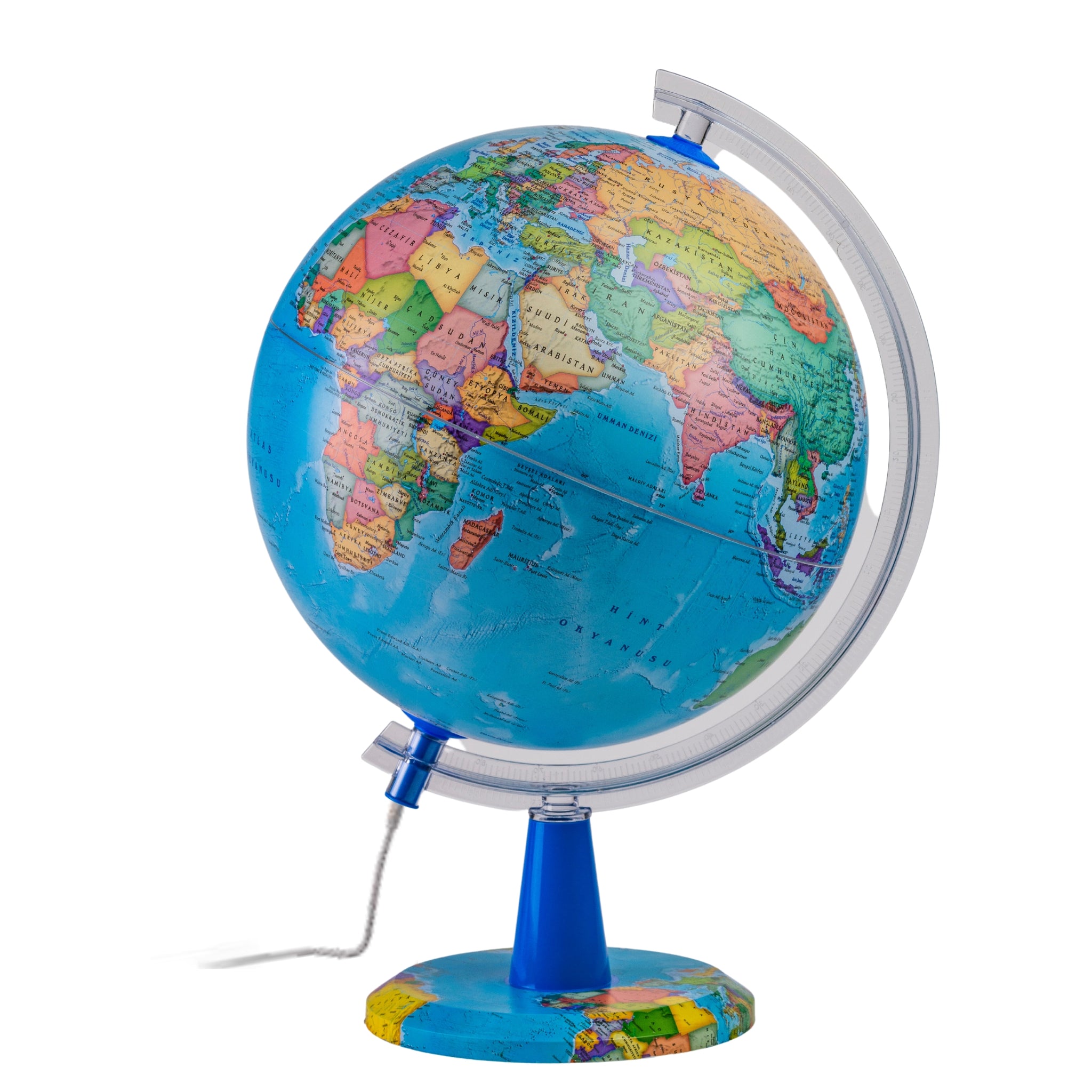 TOPGLOBE 20cm Illuminated Globe - English Map - Modern Political World ...