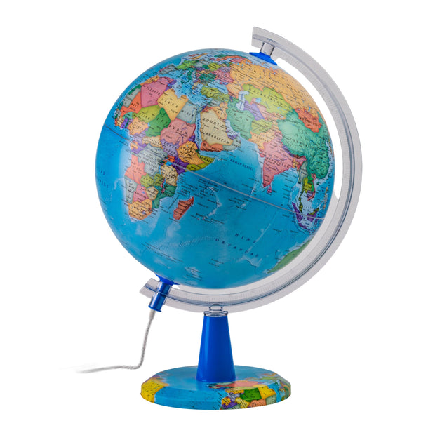 EXERZ 20cm Illuminated Globe - English Map - AR (Globe + App) Interactive World Globe, STEM Toy Gifts for Kids 4-12 Years - iOS & Android