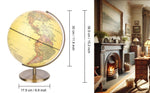 Exerz 30cm Antique Globe Metal Arc and Base Bronzed, Modern Map in Vintage Colour