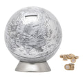 16cm Money Box Earth Globe/ Piggy Bank - Silver