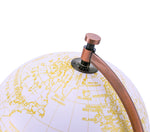 20cm World Globe Golden Colour - Metal Arc and Base - French - Topglobe