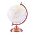 20cm World Globe Golden Colour - Metal Arc and Base - French