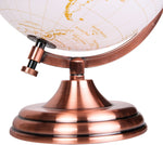 20cm World Globe Golden Colour - Metal Arc and Base - French - Topglobe