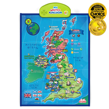 BEST LEARNING i-Poster My United Kingdom Interactive Map - Educational Talking Toy Ages 5 to 12