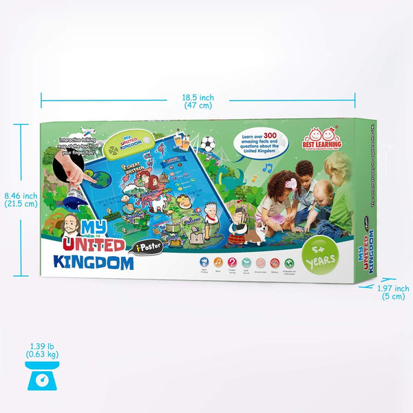 BEST LEARNING i-Poster My United Kingdom Interactive Map - Educational Talking Toy Ages 5 to 12 - Topglobe