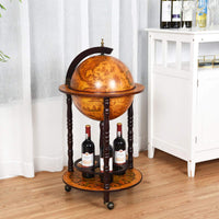 COSTWAY Bar Globe Drink Cabinet Wine Beverage Stand 360MM Wood (Wood + plastic) - Topglobe