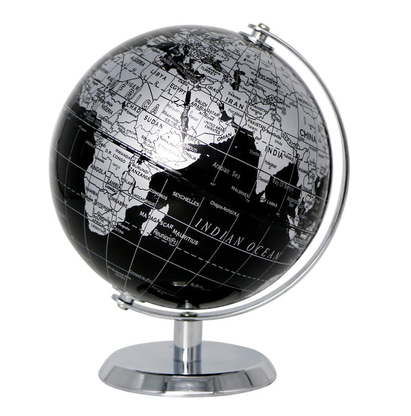Exerz 14cm World Globe - Metallic Black - Topglobe