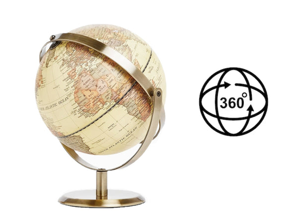 Exerz 20cm Antique Globe Metal Arc and Base Bronzed - All direction 360° - Topglobe
