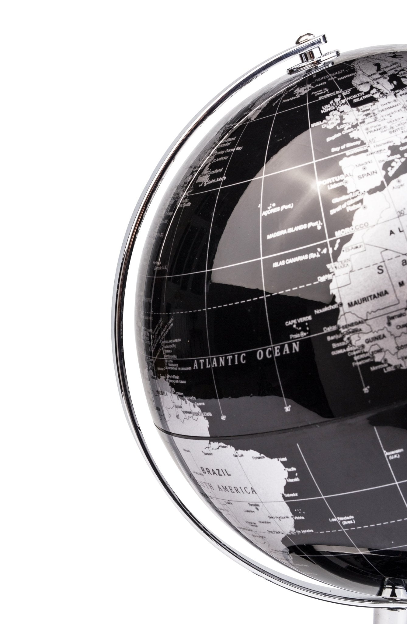Exerz 20cm World Globe - Metallic Black | Topglobe