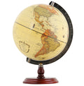 Exerz 25CM Antique World Globe With A Wood Base - Modern Map in Antique Look