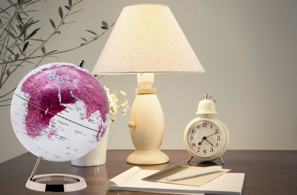 Exerz 25CM Pink World Globe with Stainless Steel Base - Educational/Geographic/Modern Desktop Decoration - Topglobe