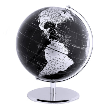 Exerz 25cm World Globe - Metallic Black