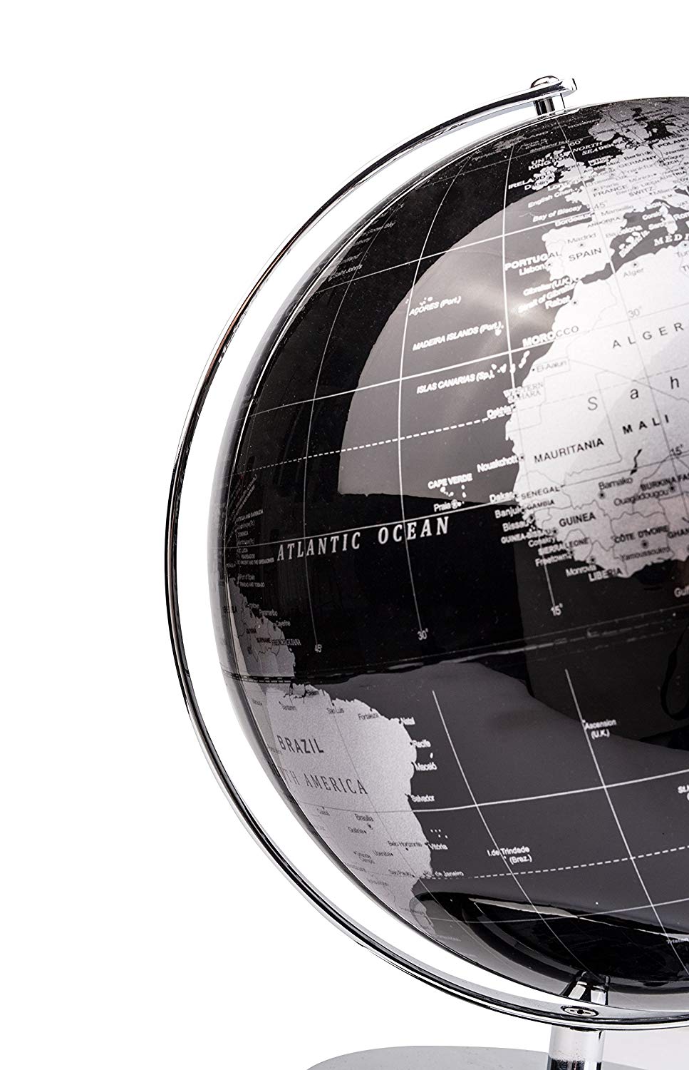 Exerz 25cm World Globe - Metallic Black | Topglobe
