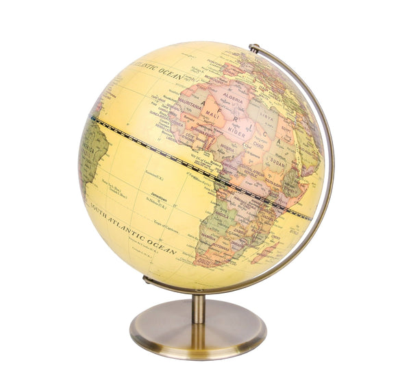 Exerz 30cm Antique Globe Metal Arc and Base Bronzed colour - Topglobe