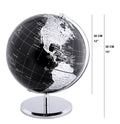 Exerz 30cm World Globe - Metallic Black