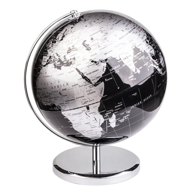 Exerz 30cm World Globe - Metallic Black - Topglobe