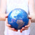 Mova World Globe 11.5cm Blue and Silver - Topglobe
