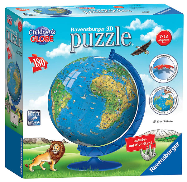 Ravensburger Children's World Globe 180 piece 3D Jigsaw Puzzle - Topglobe