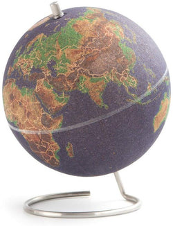 SUCK UK Mini Coloured Desktop Cork Globe | Push PINS Included | Educational World MAP