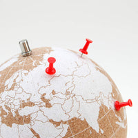 SUCK UK Mini White Desktop Cork Globe | Push PINS Included - Topglobe