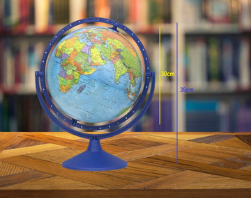 TOPGLOBE 30cm Educational World Globe 360° Rotating Political Map